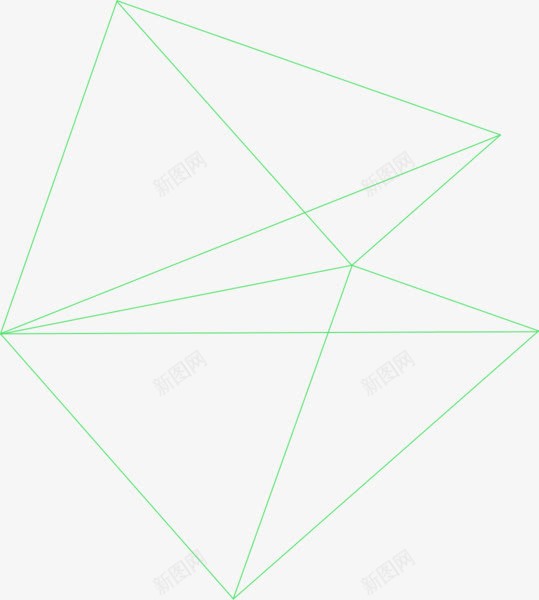 绿色线条几何体png免抠素材_新图网 https://ixintu.com 几何体 线条 绿色