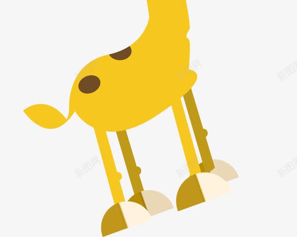 手绘长颈鹿png免抠素材_新图网 https://ixintu.com 动物 卡通 手绘 长颈鹿