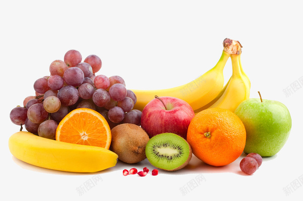 一堆可口美味的水果png免抠素材_新图网 https://ixintu.com 一堆可口 大香蕉大 维生素 美味的水果 葡萄 香蕉