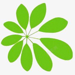 绿色树叶形状环保标志素材