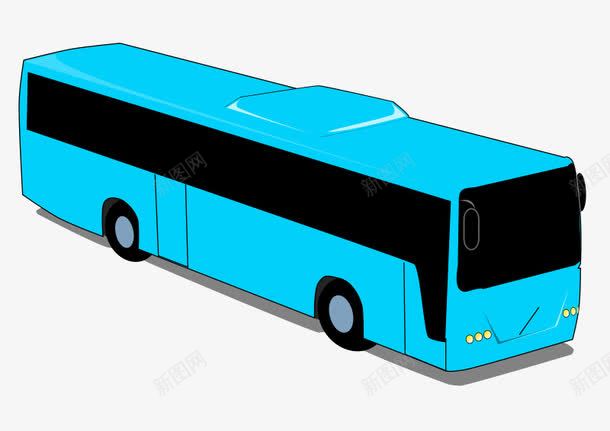 蓝色的公交车png免抠素材_新图网 https://ixintu.com 公交车 汽车 蓝公交车 车