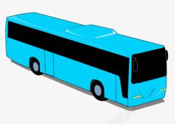蓝色的公交车素材