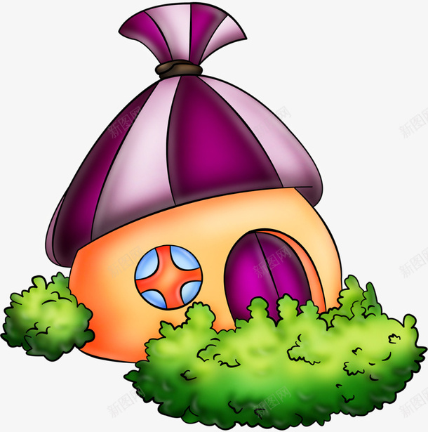 卡通房子png免抠素材_新图网 https://ixintu.com 儿童 卡通 卡通插画 房子 房屋 童话 童话房子