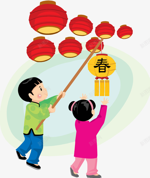 春节卡通png免抠素材_新图网 https://ixintu.com 红色春节卡通儿童