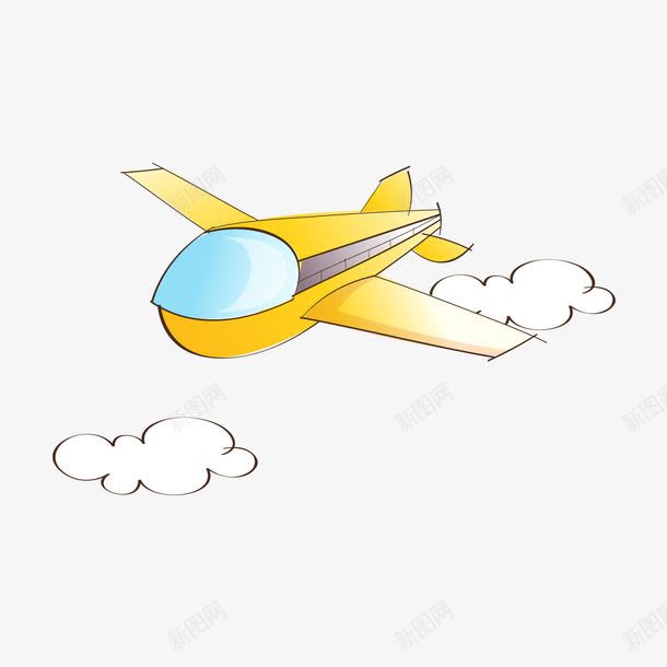可爱卡通手绘飞机png免抠素材_新图网 https://ixintu.com 卡通 可爱 手绘 飞机