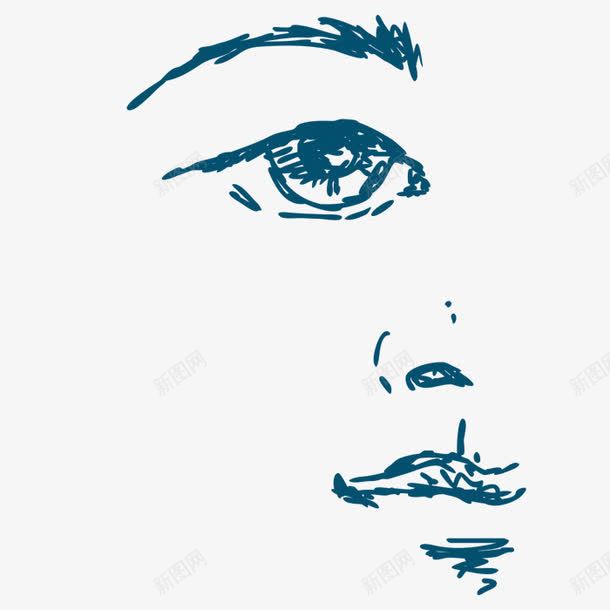 手绘人脸png免抠素材_新图网 https://ixintu.com 人脸 手绘画 眼睛 矢量装饰 装饰