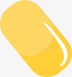 黄色椭圆形扁平药片素材