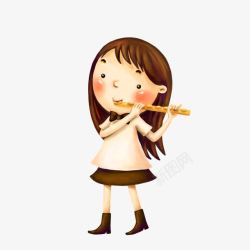 吹笛女孩设计吹笛的女孩高清图片