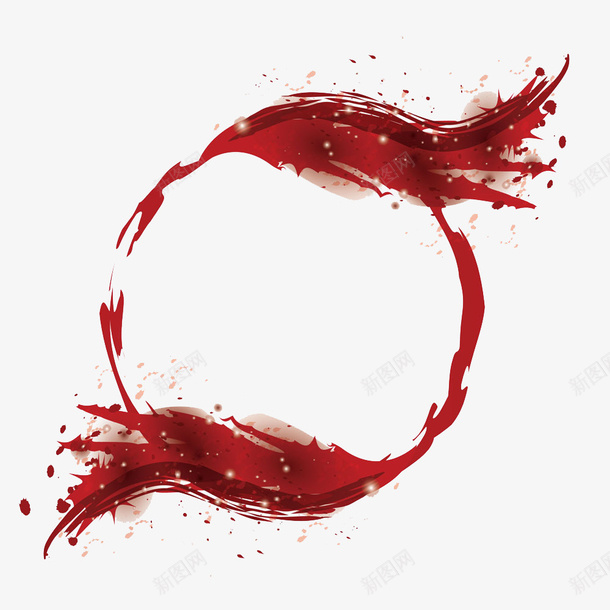 红色圆形上的艺术线条png免抠素材_新图网 https://ixintu.com 圆形 红色 艺术