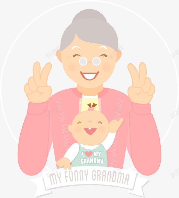 有趣的奶奶插图png免抠素材_新图网 https://ixintu.com 老人 老奶奶 老婆婆卡通