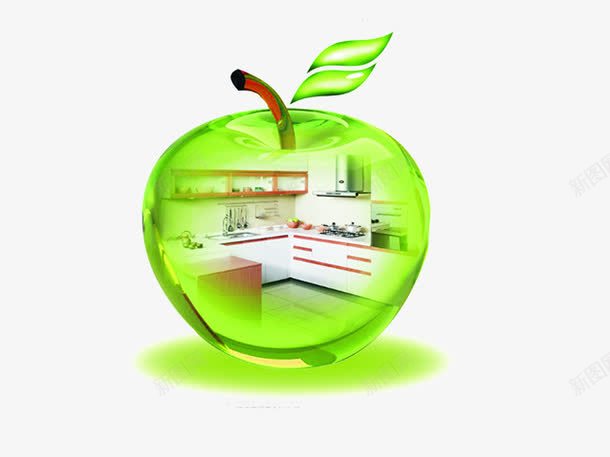 打造绿色家居生活png免抠素材_新图网 https://ixintu.com 家 素材图片 绿苹果 装饰图案