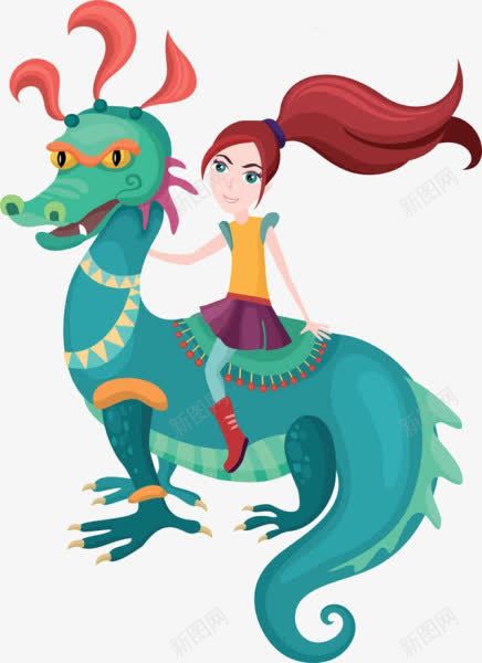 卡通恐龙女孩png免抠素材_新图网 https://ixintu.com 免扣恐龙 卡通 女孩 恐龙