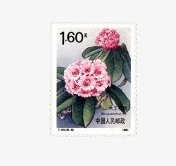粉色花朵邮票素材