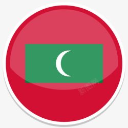 maldives马尔代夫平圆世界国旗图标集高清图片