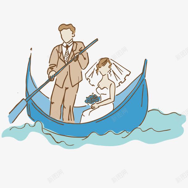 划船的夫妇png免抠素材_新图网 https://ixintu.com 划船 卡通 夫妇