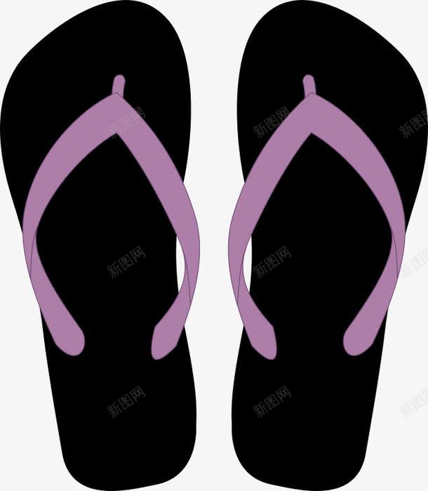 紫色的卡通人字拖png免抠素材_新图网 https://ixintu.com 人字拖 卡通 拖鞋 紫色