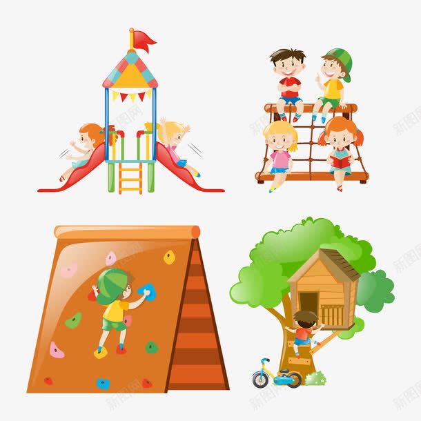 滑梯和房子png免抠素材_新图网 https://ixintu.com 儿童 卡通 房子 手绘 滑梯 简图 红色 黄色的