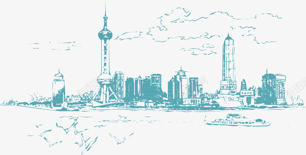 手绘建筑png免抠素材_新图网 https://ixintu.com 建筑 房子 手绘 手绘画