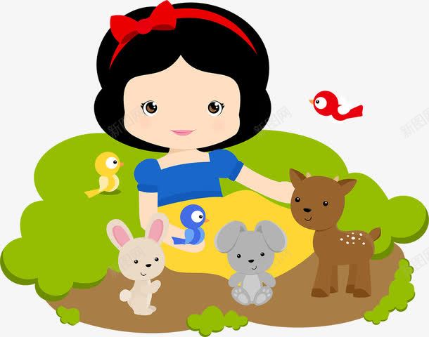 白雪公主png免抠素材_新图网 https://ixintu.com 动物 卡通 可爱 女孩