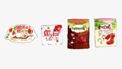 草莓团子卡通食物可爱包装高清图片