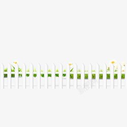 绿色篱笆图案花草素材