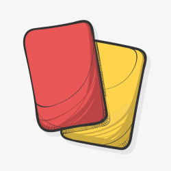 彩色手绘圆角红牌黄牌元素矢量图素材