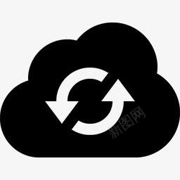 云重新加载黑色的cloudicons图标png_新图网 https://ixintu.com Black Cloud Reload 云 重新加载 黑色的