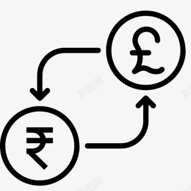 转换货币印度钱英镑卢比以货币兑图标图标