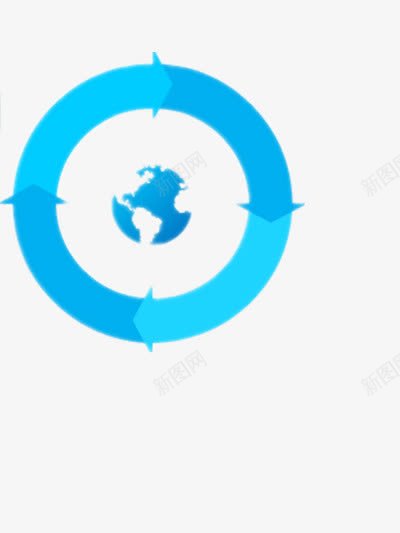 蓝色地球循环利用图标png_新图网 https://ixintu.com 图标 地球 循环 循环利用 蓝色 蓝色图标 蓝色地球