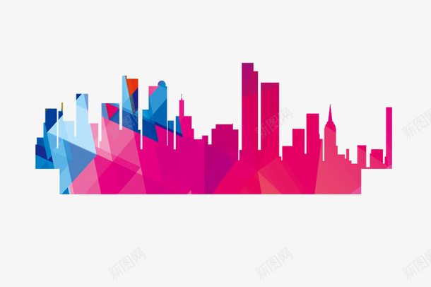 楼群装饰png免抠素材_新图网 https://ixintu.com 彩色 楼群 装饰