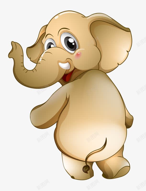 长鼻子小象png免抠素材_新图网 https://ixintu.com 动物 动物世界 卡通 小象