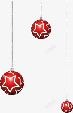 红色星星圣诞节装饰素材