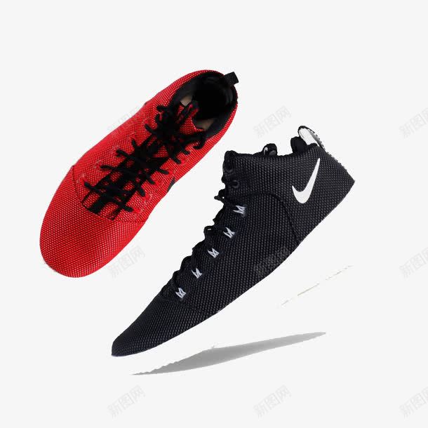 黑红色耐克鞋png免抠素材_新图网 https://ixintu.com 产品实物 红鞋 耐克 耐克鞋 透明背景 黑鞋