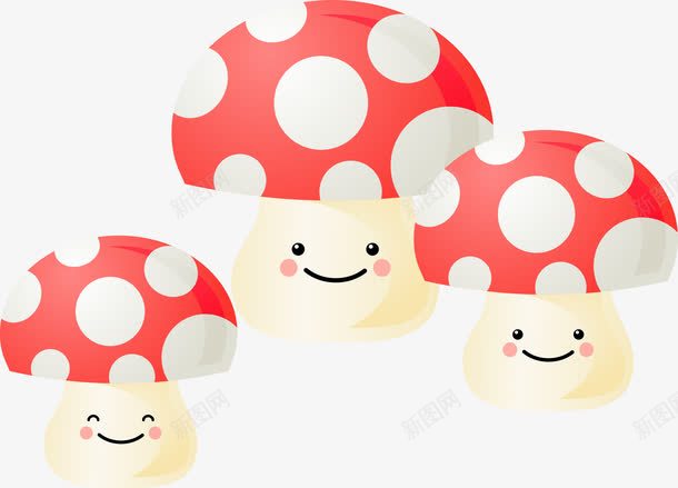 三朵可爱的毒蘑菇png免抠素材_新图网 https://ixintu.com 三朵可爱的蘑菇 毒蘑菇 点点蘑菇 蘑菇