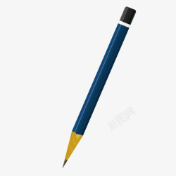 蓝色8B铅笔美术用品矢量图素材