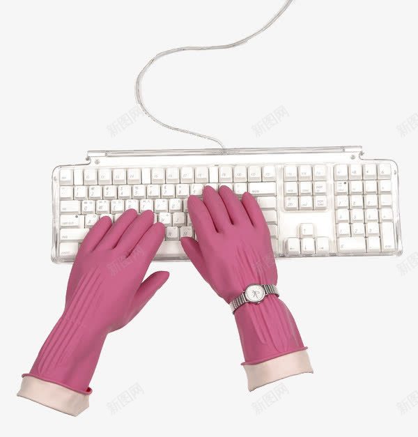 戴着手套打字png免抠素材_新图网 https://ixintu.com 戴着 手套 打字 键盘