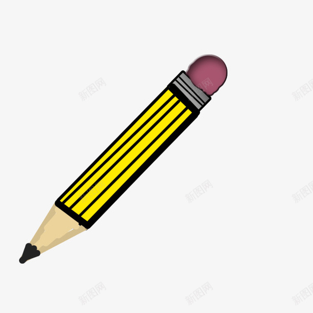 黑黄是铅笔png免抠素材_新图网 https://ixintu.com 学生用品 手绘铅笔 铅笔 黄色铅笔 黑色铅笔