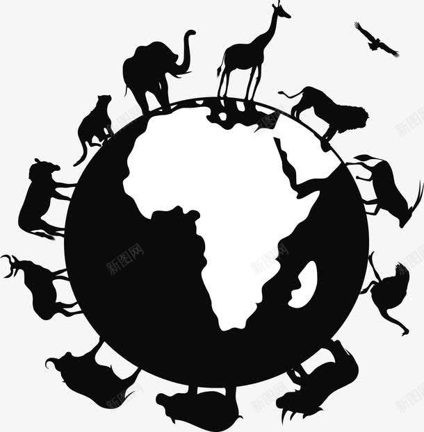 动物围绕地球png免抠素材_新图网 https://ixintu.com 动物 动物围绕地球 矢量地球