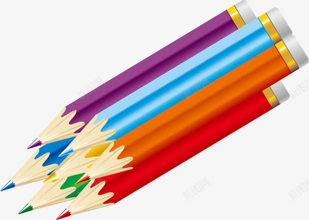 五颜六色的画画铅笔元素png免抠素材_新图网 https://ixintu.com 五颜六色 画画矢量 绘画 铅笔