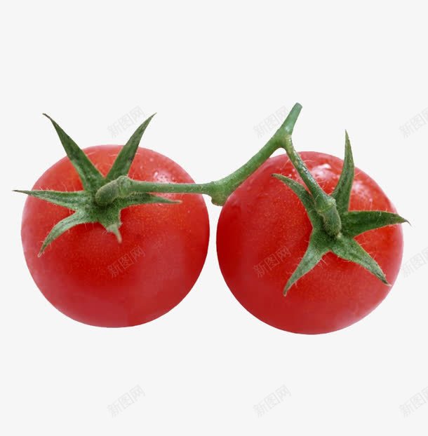 两个西红柿png免抠素材_新图网 https://ixintu.com 叶子 手绘 桔梗 简图 红色的 绿色的 蔬菜 西红柿
