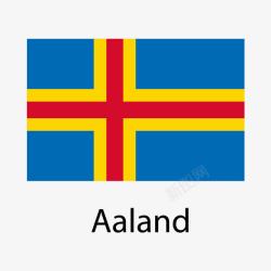 芬兰自治省亚兰群岛芬兰国旗图标高清图片