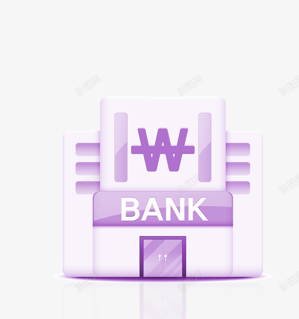 手绘卡通紫色银行图标png_新图网 https://ixintu.com app图标 ppt图标 卡通 理财 银行 银行图标