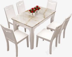 大理石桌椅白色大理石餐桌椅高清图片