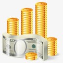 钞票金币硬币图标png_新图网 https://ixintu.com 硬币 金币 钞票