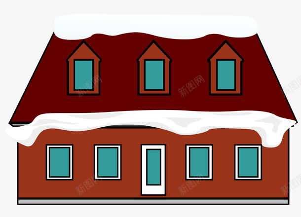 红色房子建筑屋顶积雪矢量图ai免抠素材_新图网 https://ixintu.com 免费素材 卡通 屋顶积雪 建筑 红色房子 设计素材 矢量图