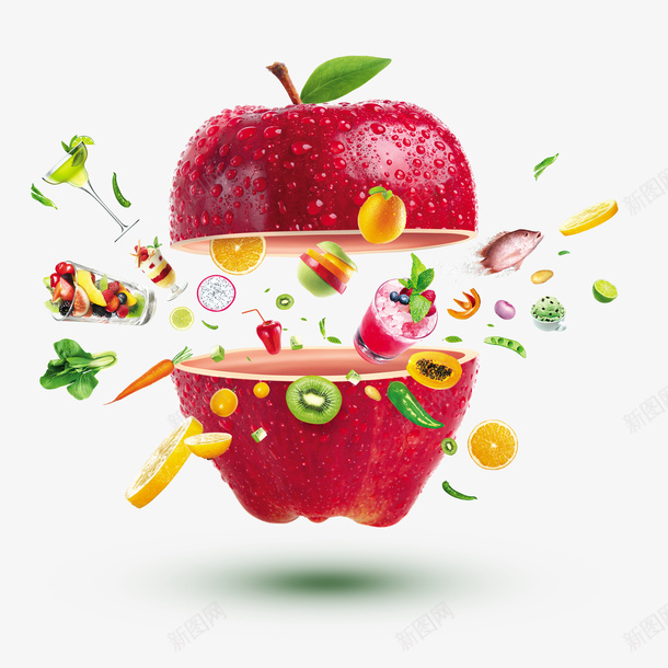 水果苹果美食psd免抠素材_新图网 https://ixintu.com 水果元素 苹果元素 苹果美食