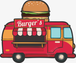 汉堡包快餐食物车图素材