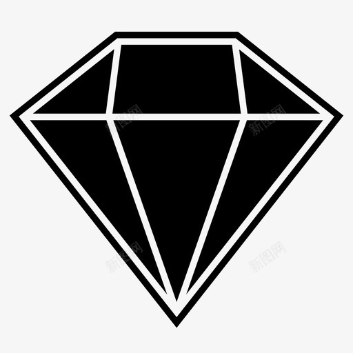 钻石昂贵珠宝图标svg_新图网 https://ixintu.com 形状 昂贵 珠宝 钻石