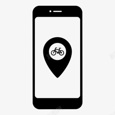 自行车租赁地点自行车共享图标图标