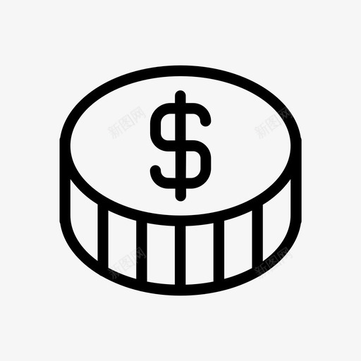 美元硬币金融货币图标svg_新图网 https://ixintu.com 支付 美元硬币 货币 金融